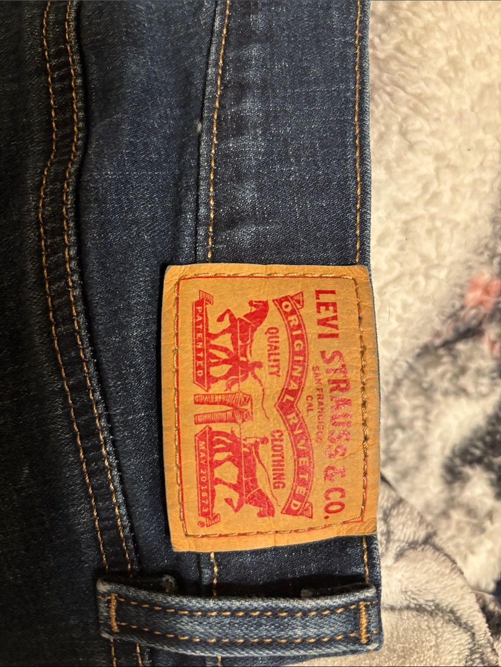 Levi's Dark Blue Denim Jean Shorts - Picture 4 of 5